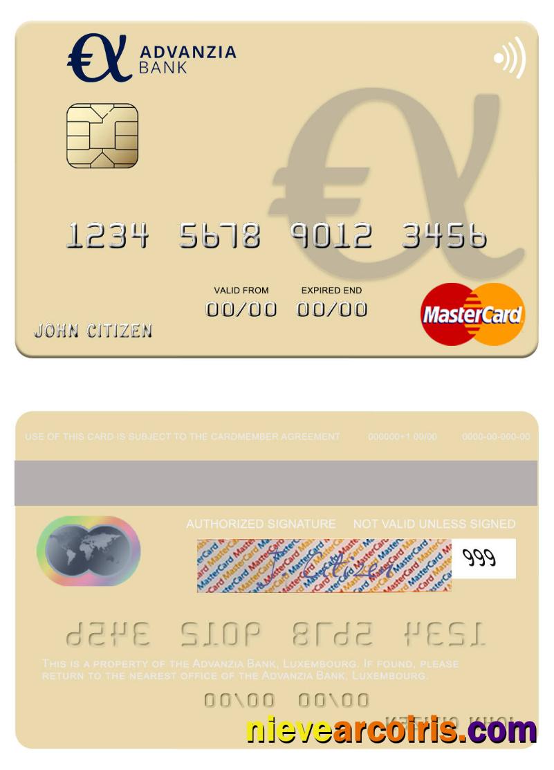 Luxembourg Advanzia Bank mastercard